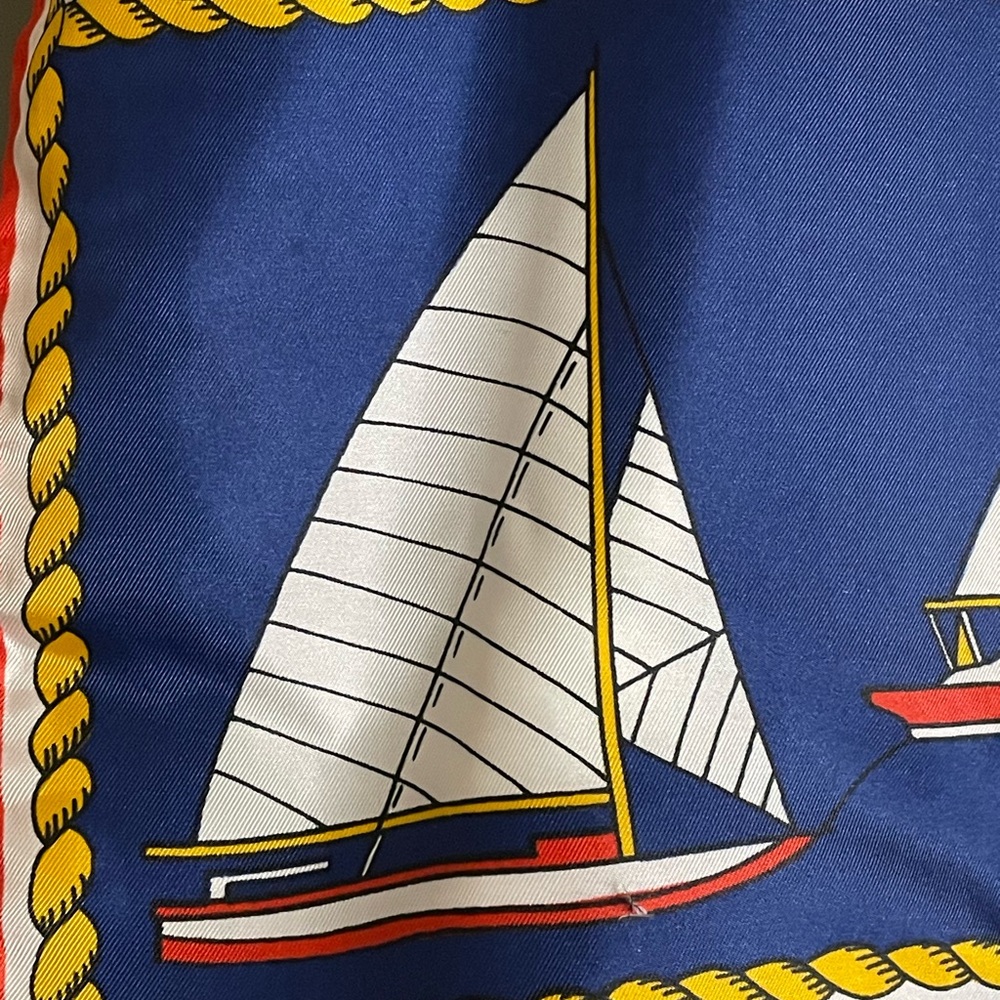 Super Cute Vintage Burmel Nautical Print Scarf 12 x 45 Excellent Condition - Picture 3 of 5